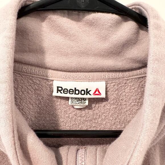 Reebok Pullover Purple Quarter Zip Cropped Womens Large Athleisure Comfy - Picture 3 of 6